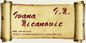Ivana Mićanović vizit kartica